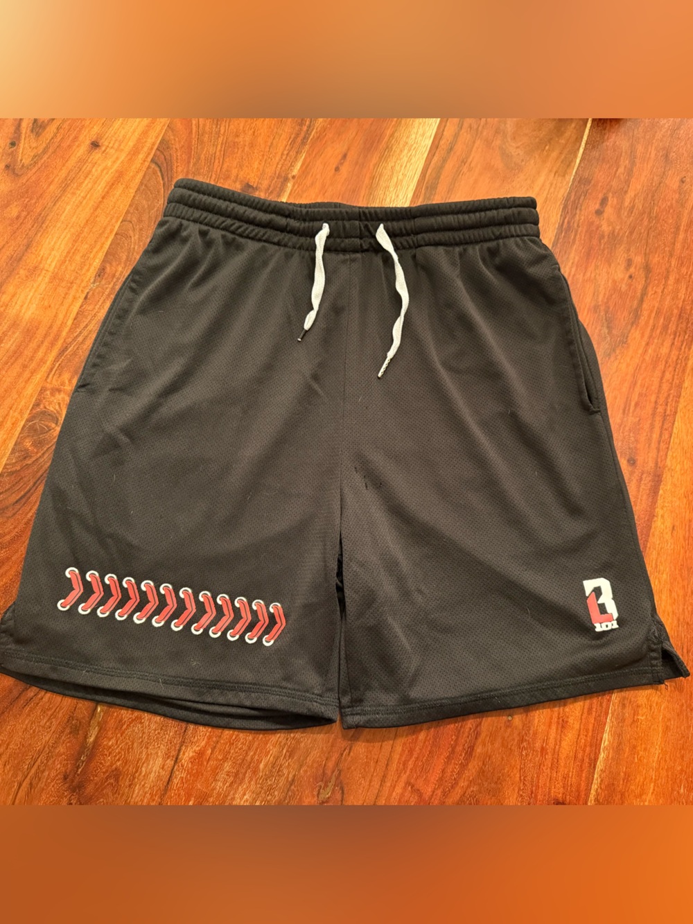 Baseball Lifestyle 101 Black Baseball Stitch Shorts Medium
